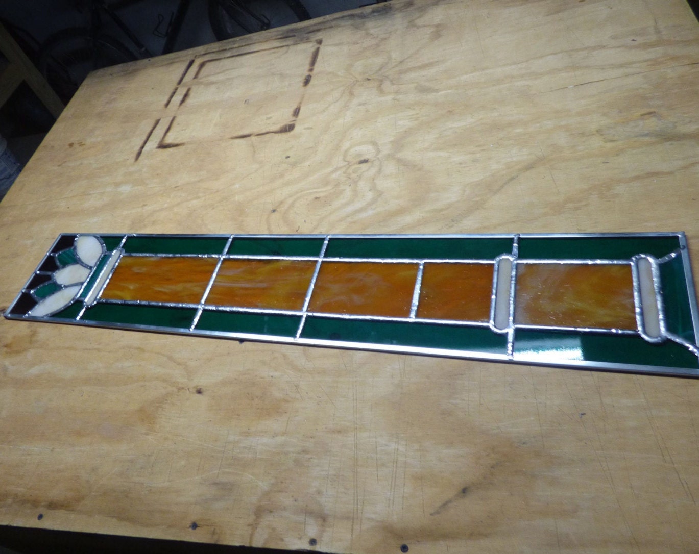 Stained Glass Sidelight - Vintage Flower Column