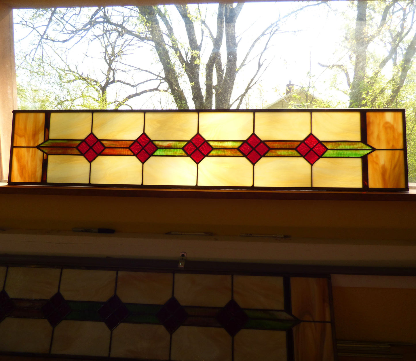 Stained Glass Panel - Old Victorian Sidelight / Transom