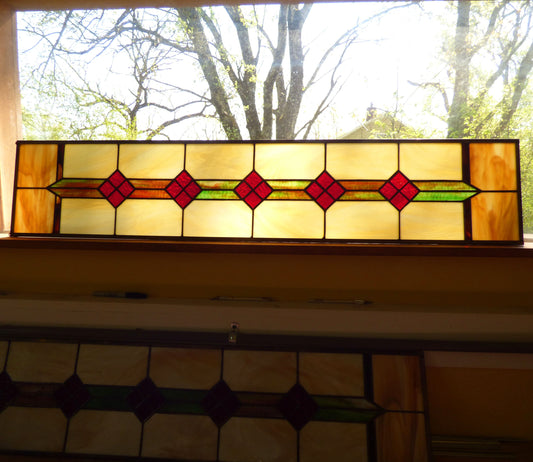 Stained Glass Panel - Old Victorian Sidelight / Transom