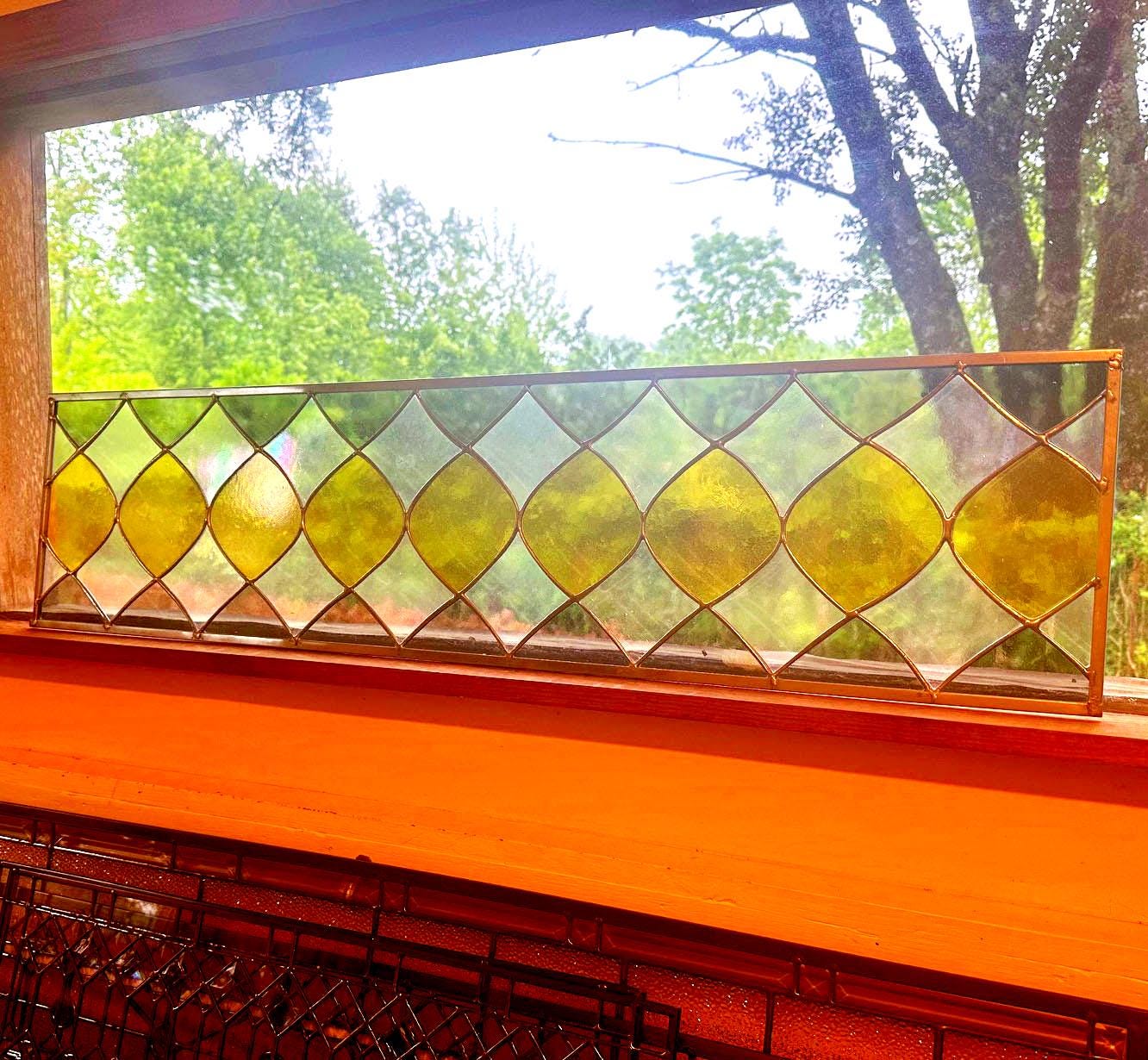 Stained Glass Transom or Sidelight - Moroccan Style - Color