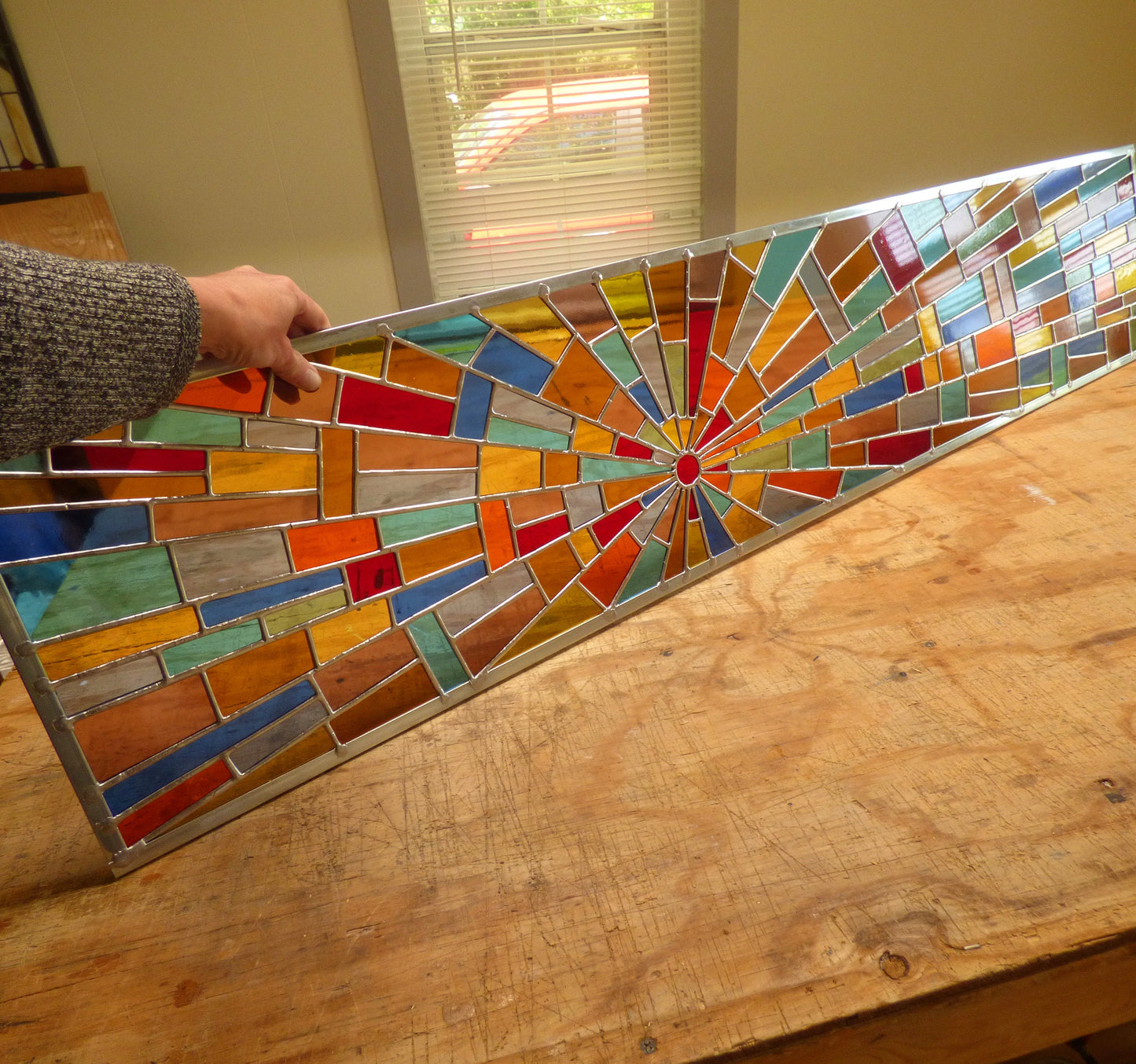Stained Glass Transom or Sidelight - Sunrise Stained Glass Window