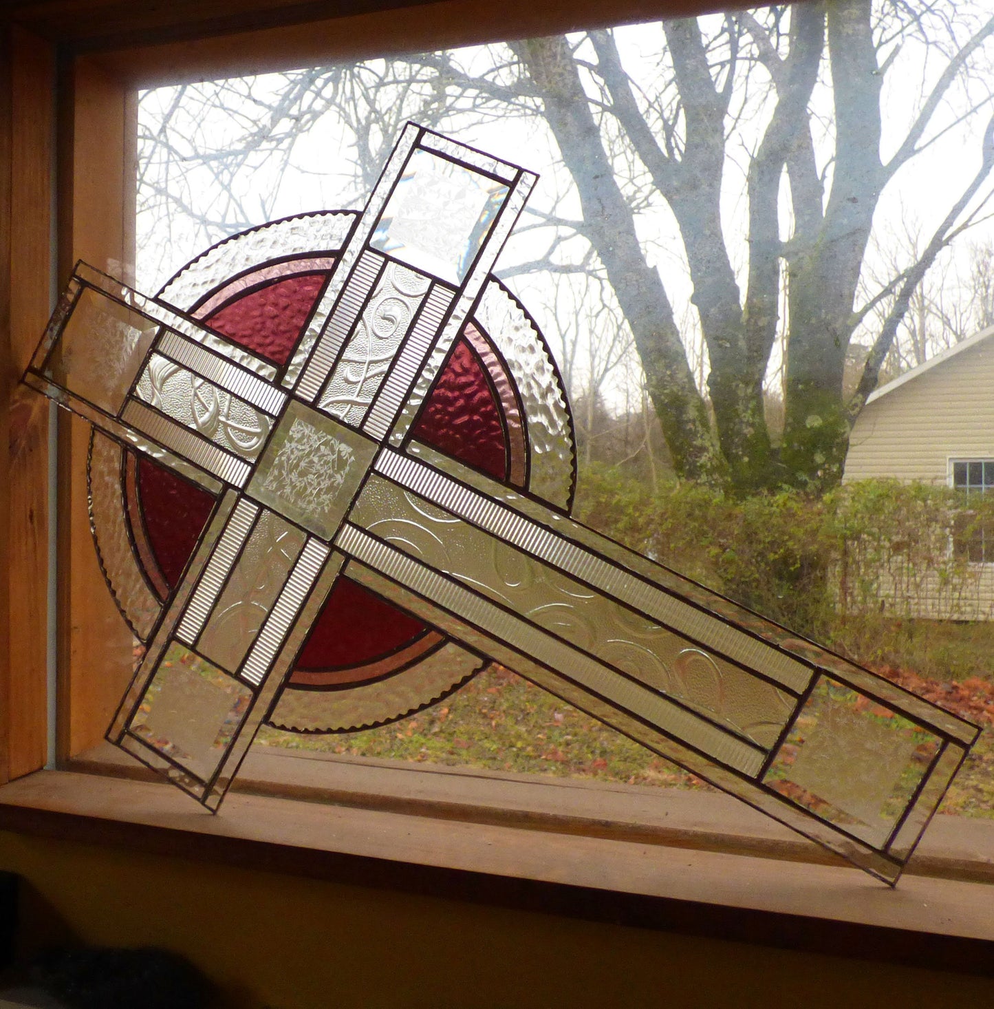 He Has Risen' - Stained Glass Cross Suncatchers - Extra Large