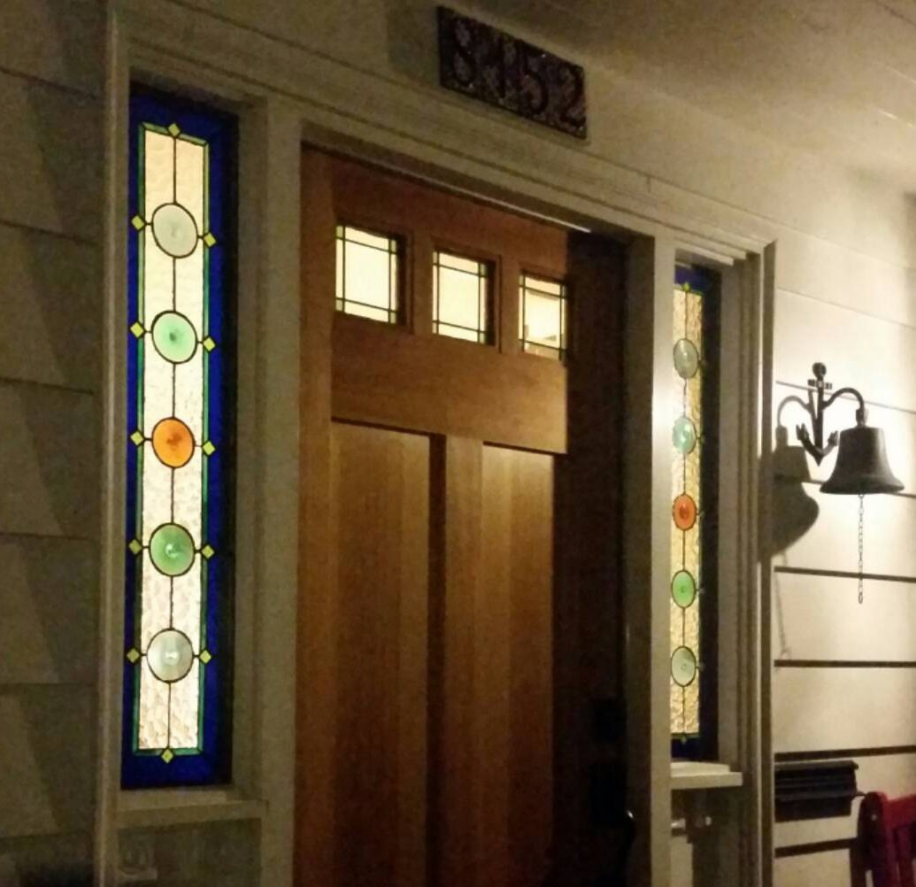 Stained Glass Transom or Sidelight - Rondel Sidelight / Transom / Suncatcher