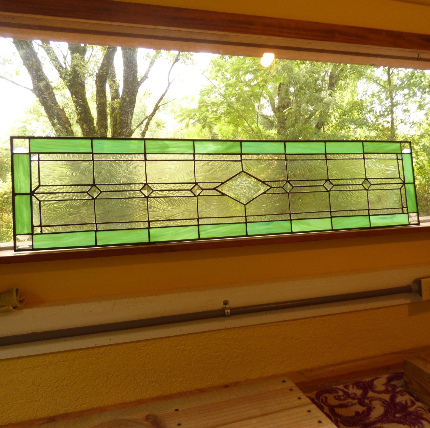 Stained Glass Sidelight or Transom - Old Victorian Diamond