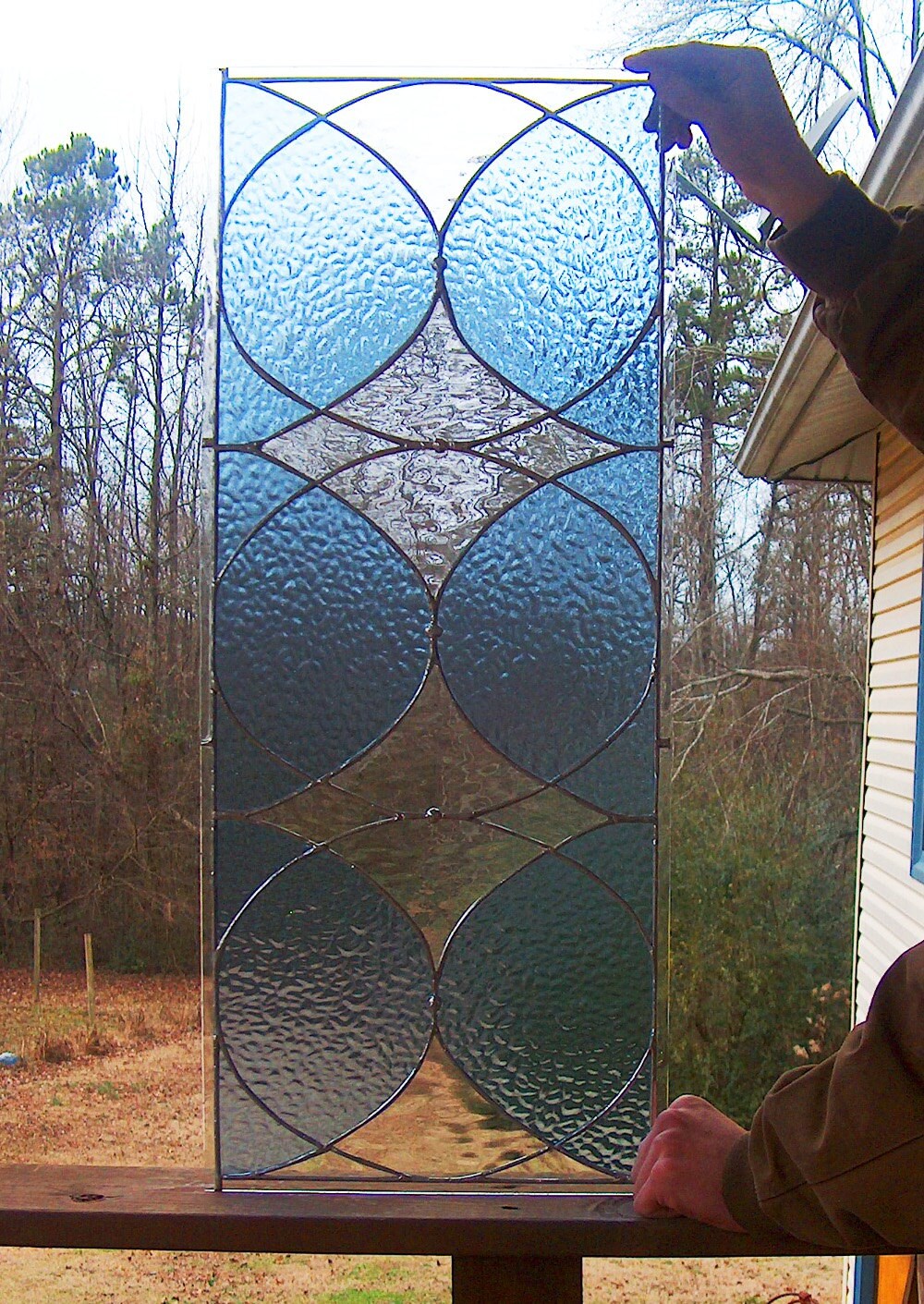 Vintage Style Stained Glass Transom or Sidelight