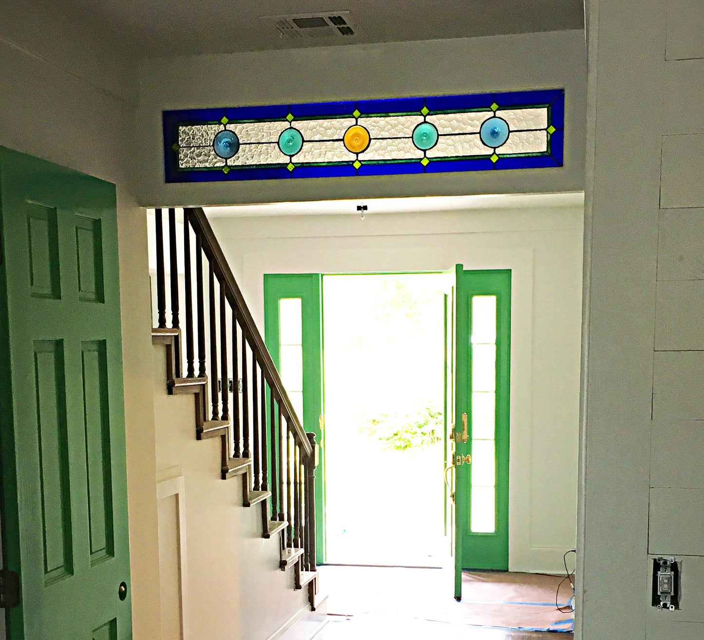 Rondel Stained Glass Transom or Sidelight