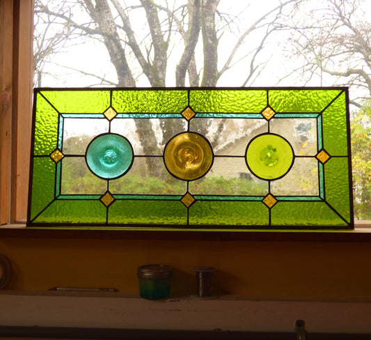 Rondel Stained Glass Transom or Sidelight