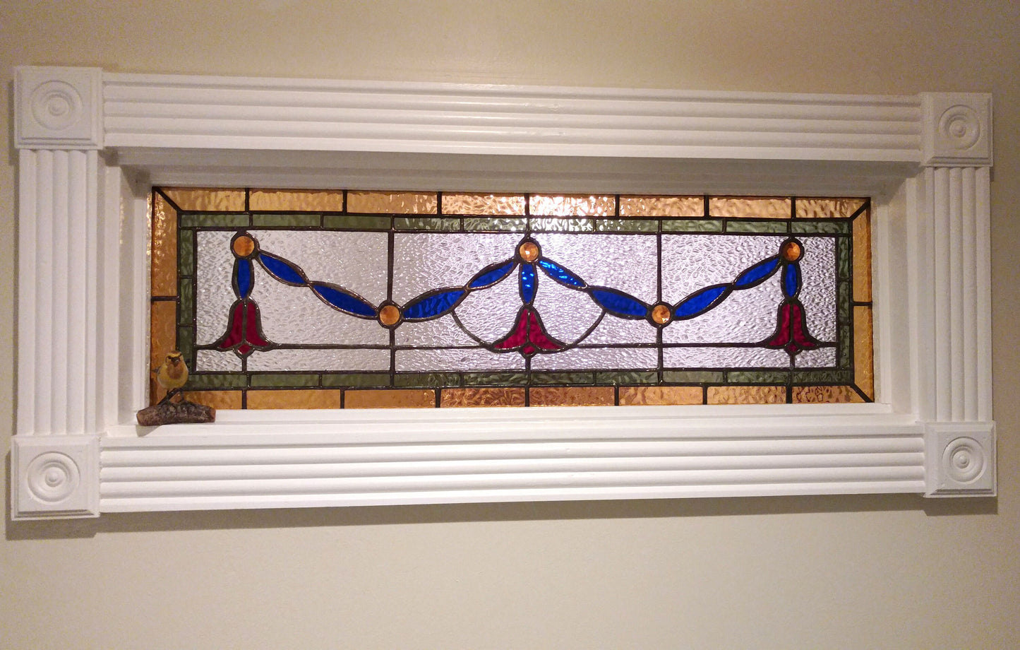Stained Glass Transom - Victorian Ribbon Transom