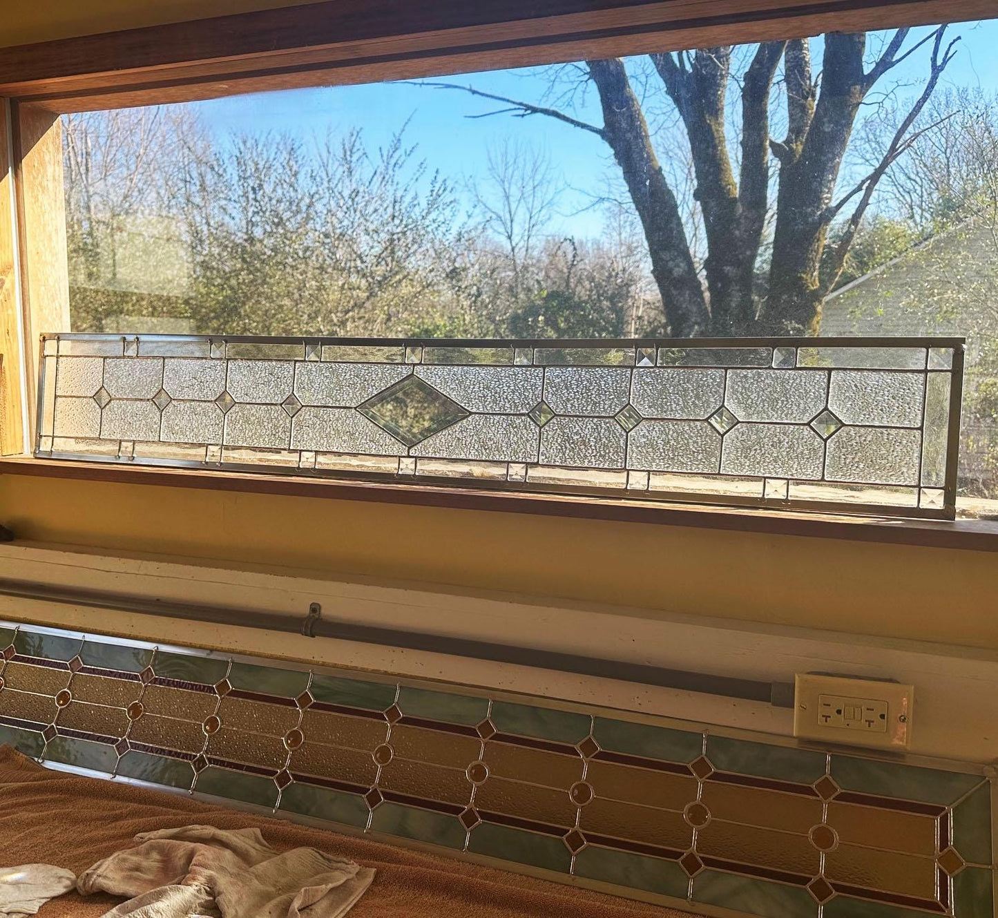 Stained Glass Sidelight or Transom - 5 Diamond