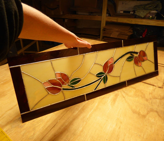 Stained Glass Panel Transom or Sidelight - Tulip Panel