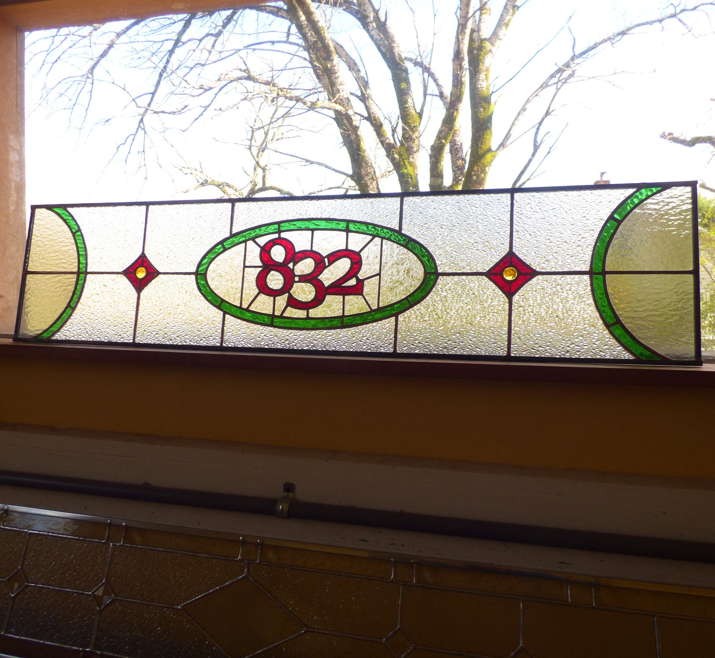 Stained Glass Transom - Custom Home Number Transoms