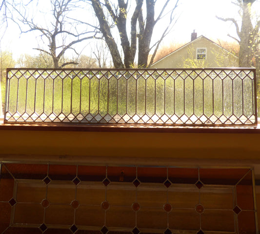 Stained Glass Transom - Privacy Trellis Venetian Transom
