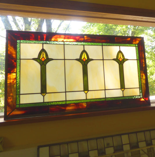 Victorian Style Transom / Window - Vintage Tulip