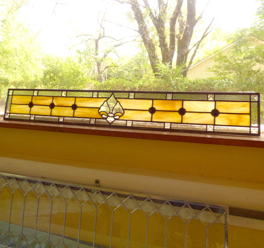 Stained Glass Transom - Fleur de lis Panel
