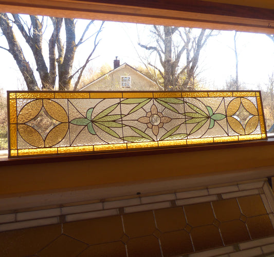 Stained Glass Transom or Sidelight - Country Farm House