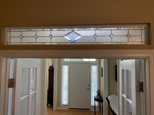 Stained Glass Transom or Sidelight - 3 Diamond Long