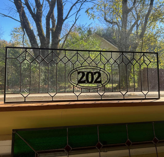 Stained Glass Transom - Custom Home Number Transom