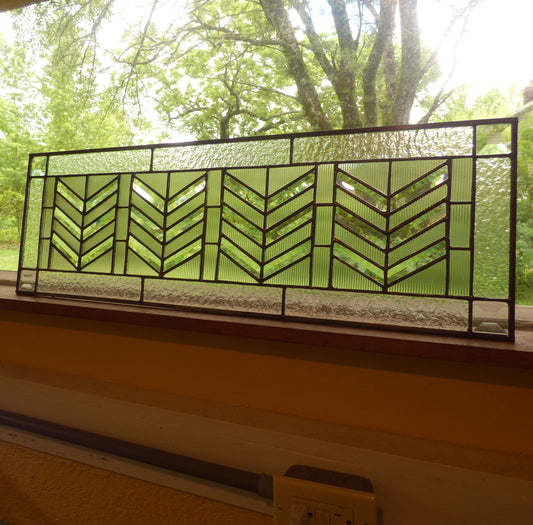 Stained Glass Transom or Sidelight - Mission Style