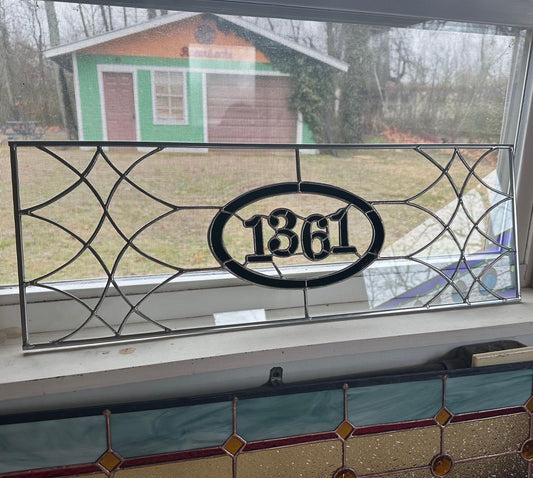 Stained Glass Transom - Custom Home Number Transom