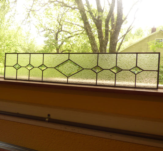 Custom Stained Glass Panel - Diamond Style Sidelight / Transom