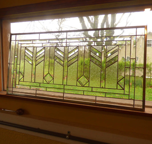 Custom Stained Glass Transom or Sidelight - Wheat Transom 12" or larger