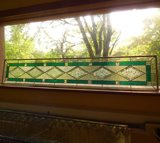 Stained Glass Sidelight or Transom - Diamond Victorian Sidelight / Transom
