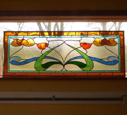 Stained Glass Transom - Art Nouveau Transom