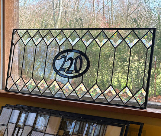 Stained Glass Transom - Address Trellis Transom - FREE SHIPPING