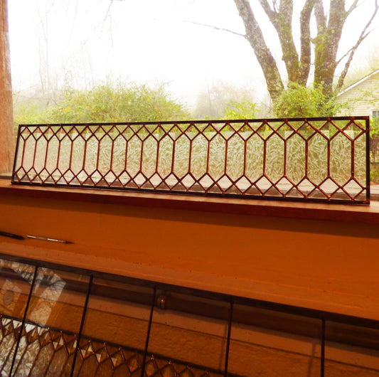 Stained Glass Transom - Privacy Trellis Transom - FREE SHIPPING