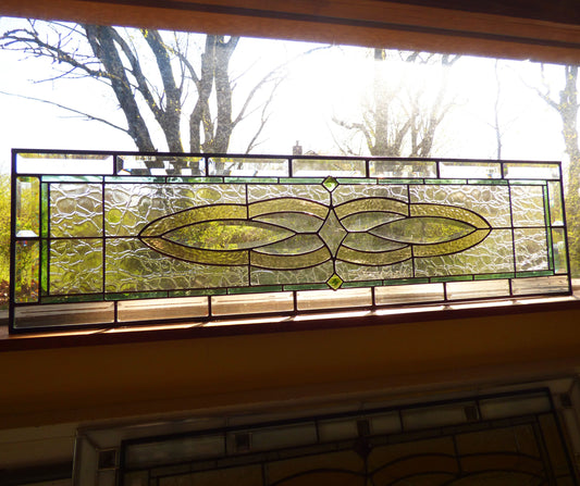 Stained Glass Transom or Sidelight - English Scroll - FREE SHIPPING