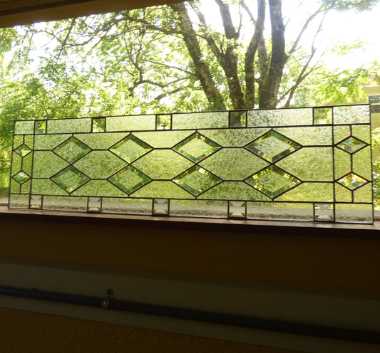 Stained Glass Victorian Style Transom and Sidelight