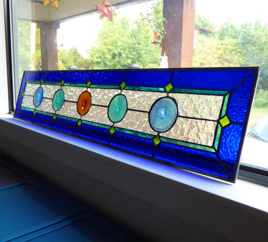 Stained Glass Transom or Sidelight - Rondel Sidelight / Transom / Suncatcher