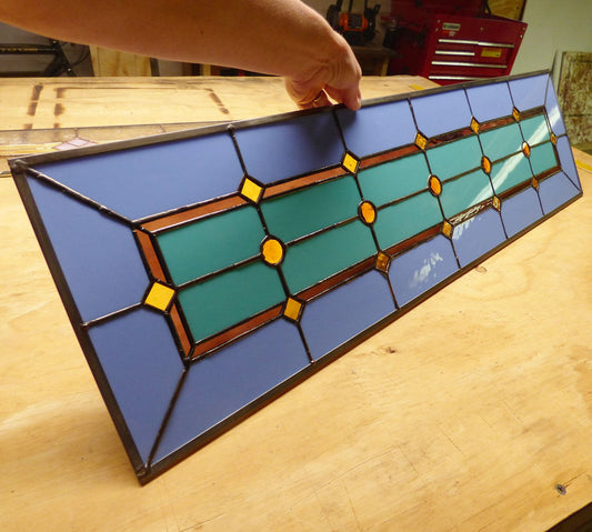 Stained Glass Sidelight or Transom - Mardi Gras 2
