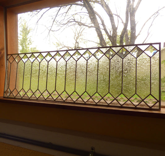 Stained Glass Transom - Privacy Glue Chip Trellis Transom