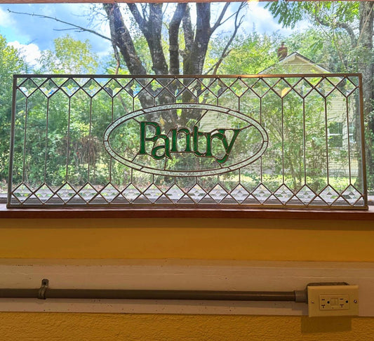 Stained Glass Transom - Trellis Transom with Name
