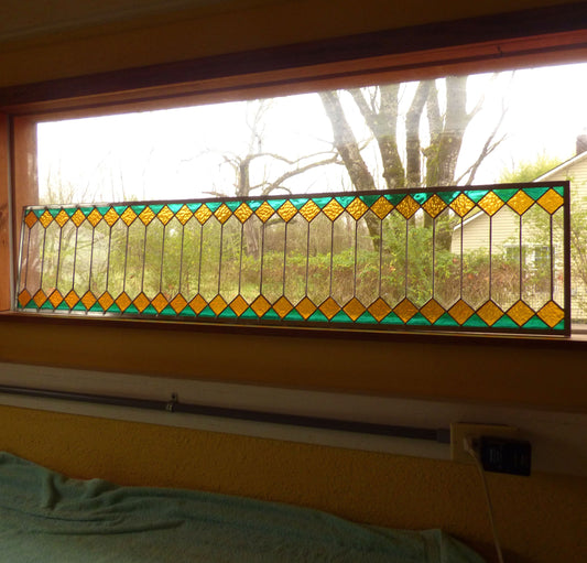 Stained Glass Transom - Trellis Transom Multicolored