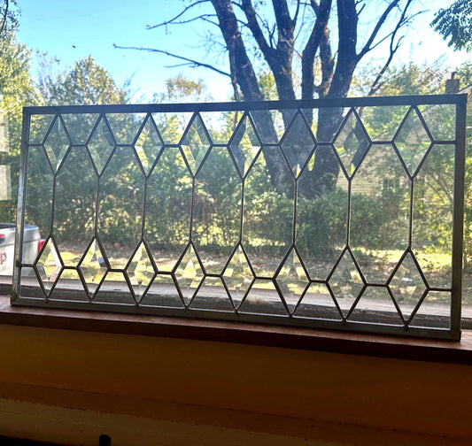 Stained Glass Transom - Diamond Trellis Transom