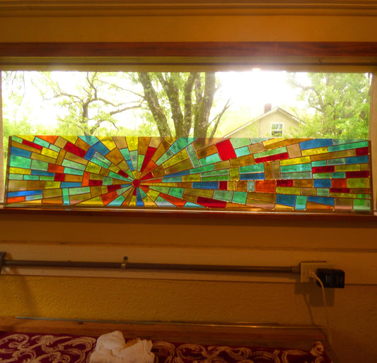 Stained Glass Transom or Sidelight - Sunrise Stained Glass Window