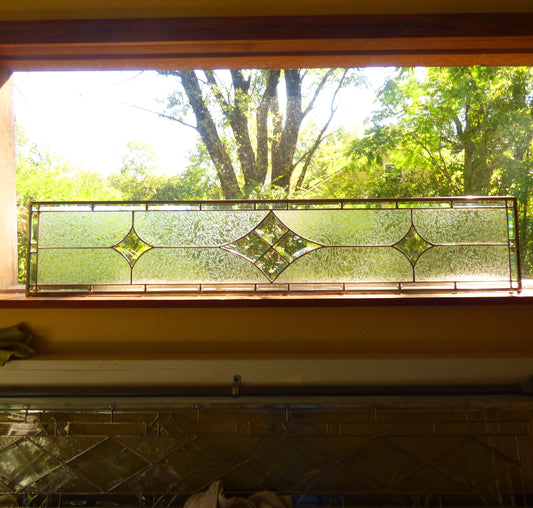 Stained Glass Transom or Sidelight - Star Beam - FREE SHIPPING