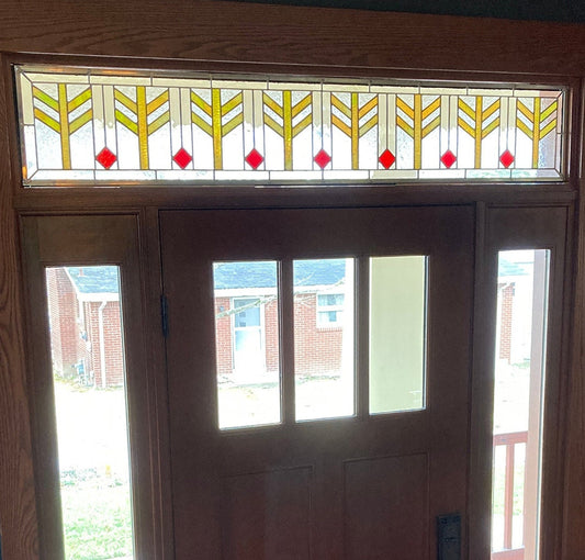 Stained Glass Transom or Sidelight - Wheat Transom in Color