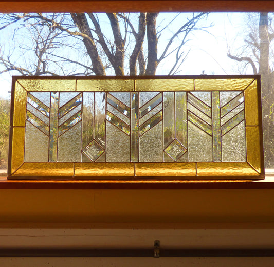 Stained Glass Transom - Wheat Amber Transom