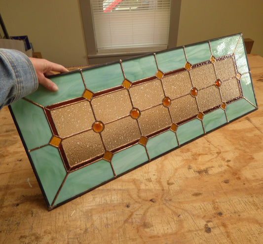 Stained Glass Sidelight or Transom - Mardi Gras